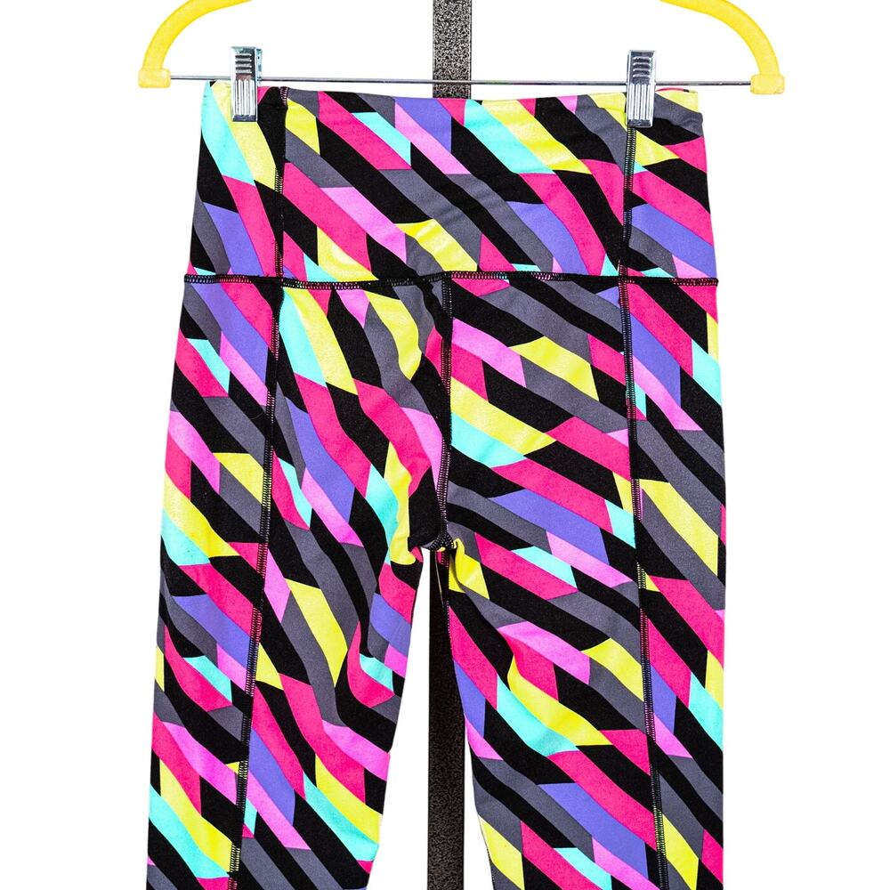 Victorias Secret VSX Multicolor Neon Knockout Tights Leggings Women's Size SMALL - Picture 4 of 5